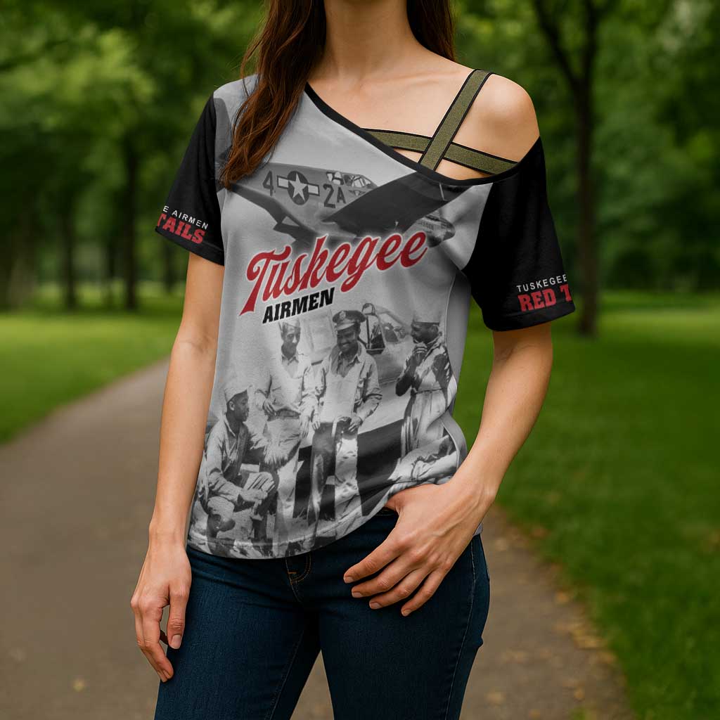Tuskegee Airmen 332nd Fighter Group Cross Shoulder Shirt Vintage-style War - Wonder Print Shop