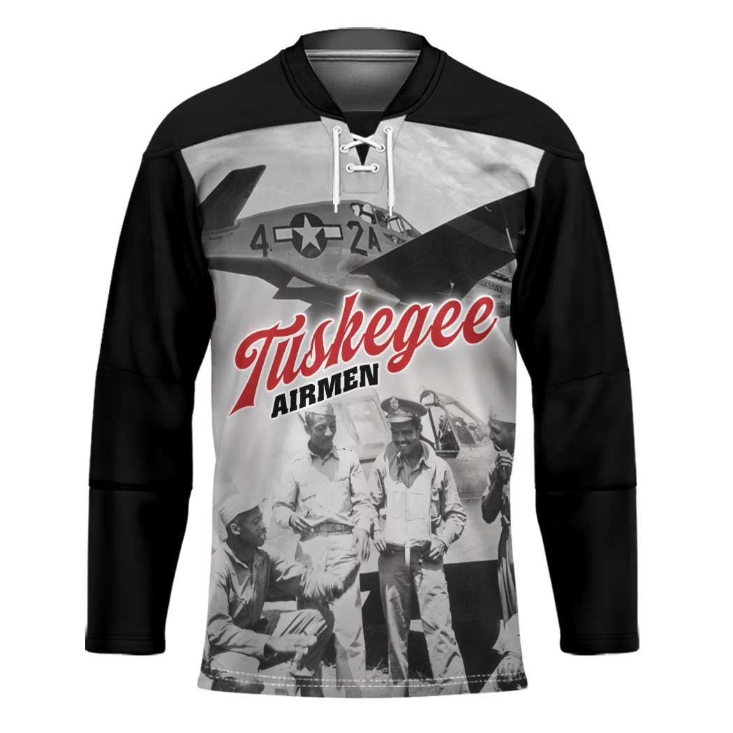 Tuskegee Airmen 332nd Fighter Group Hockey Jersey Vintage-style War - Wonder Print Shop