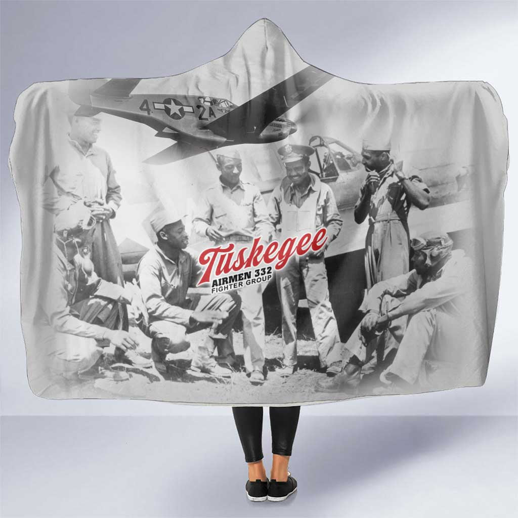 Tuskegee Airmen 332nd Fighter Group Hooded Blanket Vintage-style War - Wonder Print Shop