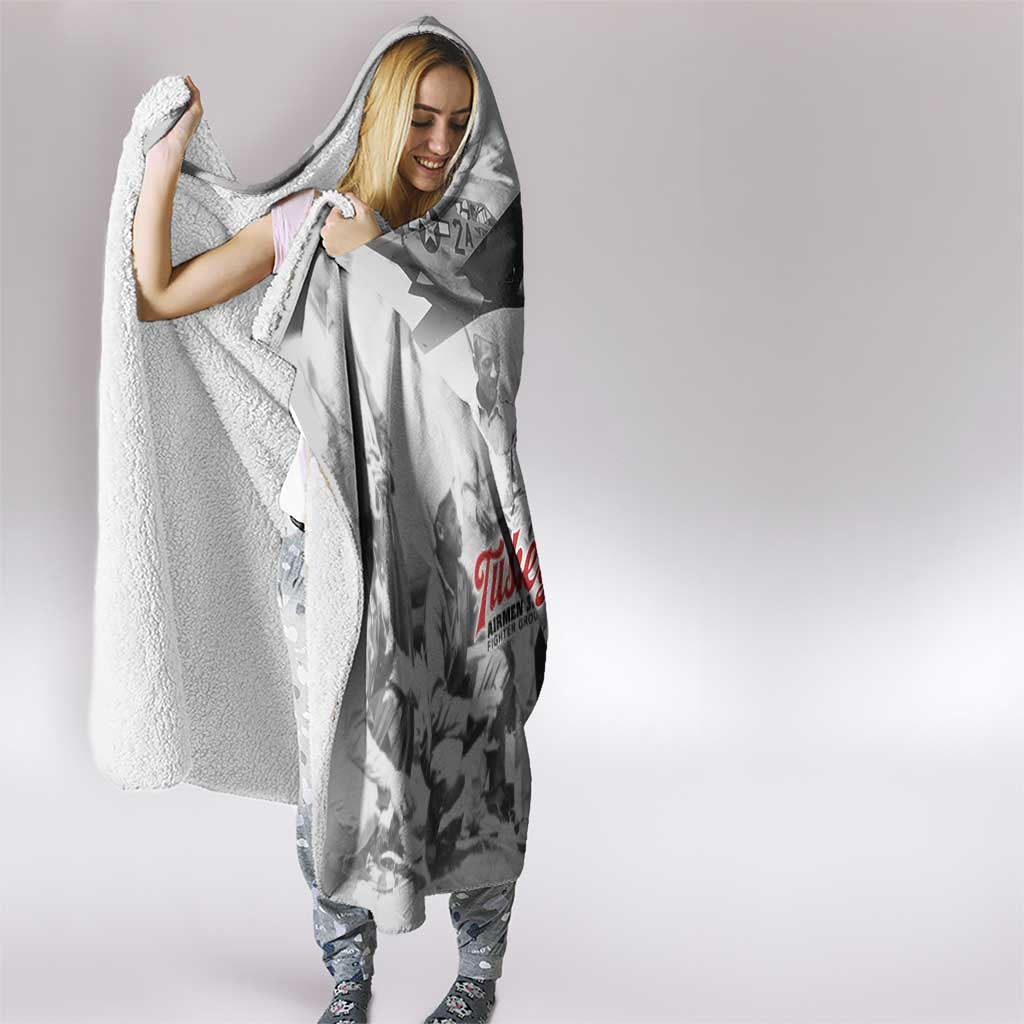 Tuskegee Airmen 332nd Fighter Group Hooded Blanket Vintage-style War - Wonder Print Shop