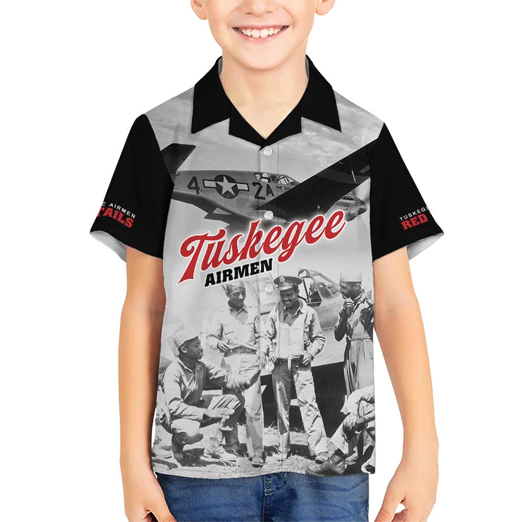Tuskegee Airmen 332nd Fighter Group Kid Hawaiian Shirt Vintage-style War - Wonder Print Shop
