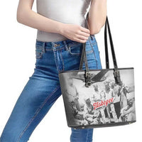 Tuskegee Airmen 332nd Fighter Group Leather Tote Bag Vintage-style War - Wonder Print Shop