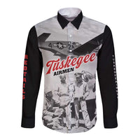 Tuskegee Airmen 332nd Fighter Group Long Sleeve Button Shirt Vintage-style War - Wonder Print Shop