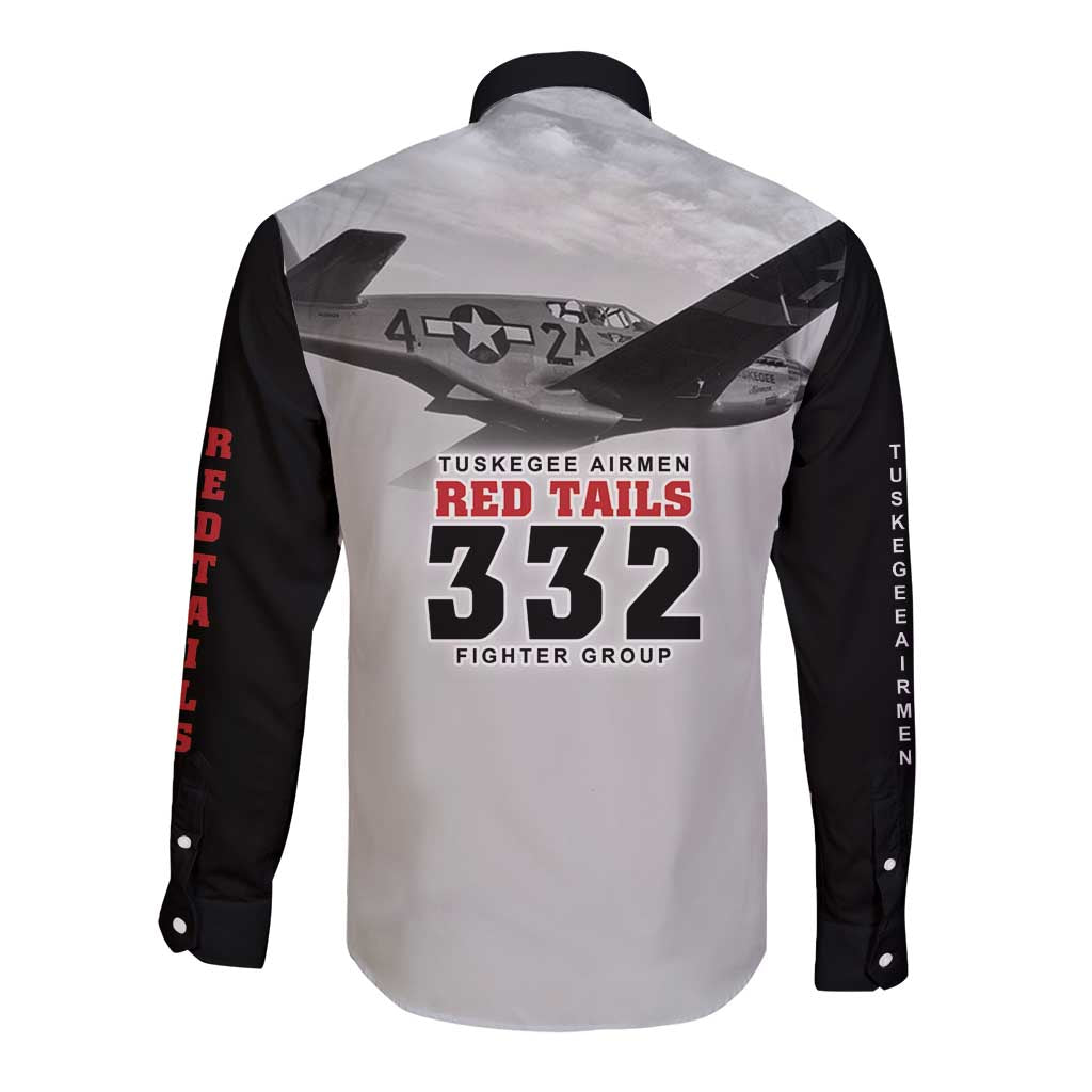 Tuskegee Airmen 332nd Fighter Group Long Sleeve Button Shirt Vintage-style War - Wonder Print Shop