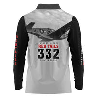 Tuskegee Airmen 332nd Fighter Group Long Sleeve Polo Shirt Vintage-style War - Wonder Print Shop