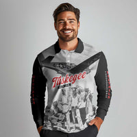 Tuskegee Airmen 332nd Fighter Group Long Sleeve Polo Shirt Vintage-style War - Wonder Print Shop