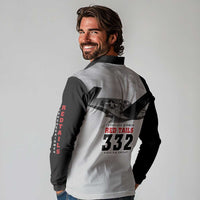 Tuskegee Airmen 332nd Fighter Group Long Sleeve Polo Shirt Vintage-style War - Wonder Print Shop