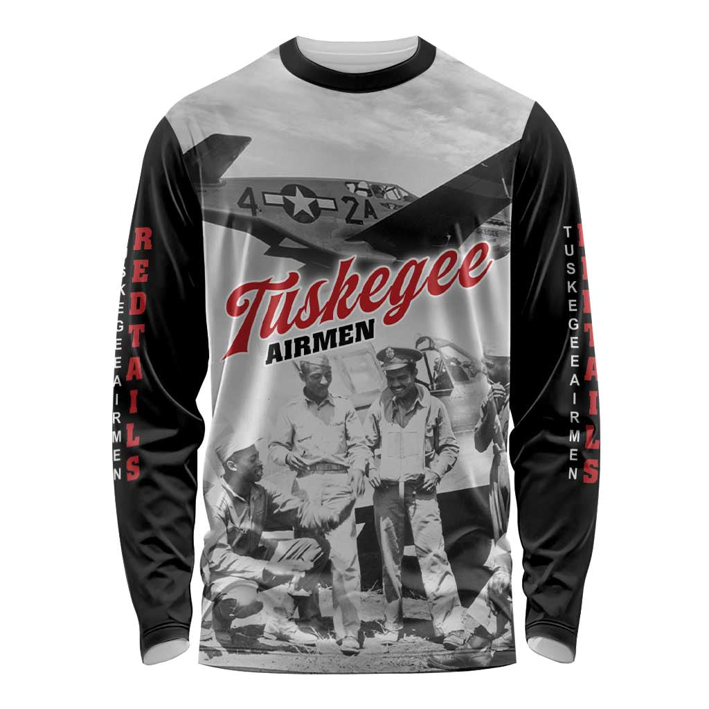 Tuskegee Airmen 332nd Fighter Group Long Sleeve Shirt Vintage-style War - Wonder Print Shop