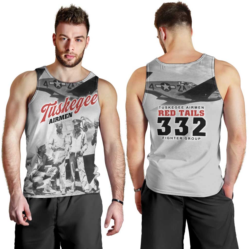 Tuskegee Airmen 332nd Fighter Group Men Tank Top Vintage-style War - Wonder Print Shop