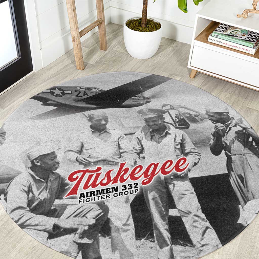 Tuskegee Airmen 332nd Fighter Group Round Carpet Vintage-style War - Wonder Print Shop