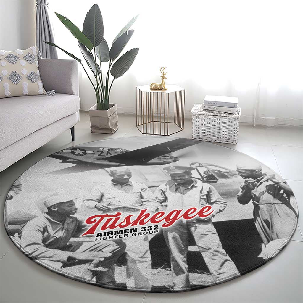 Tuskegee Airmen 332nd Fighter Group Round Carpet Vintage-style War - Wonder Print Shop