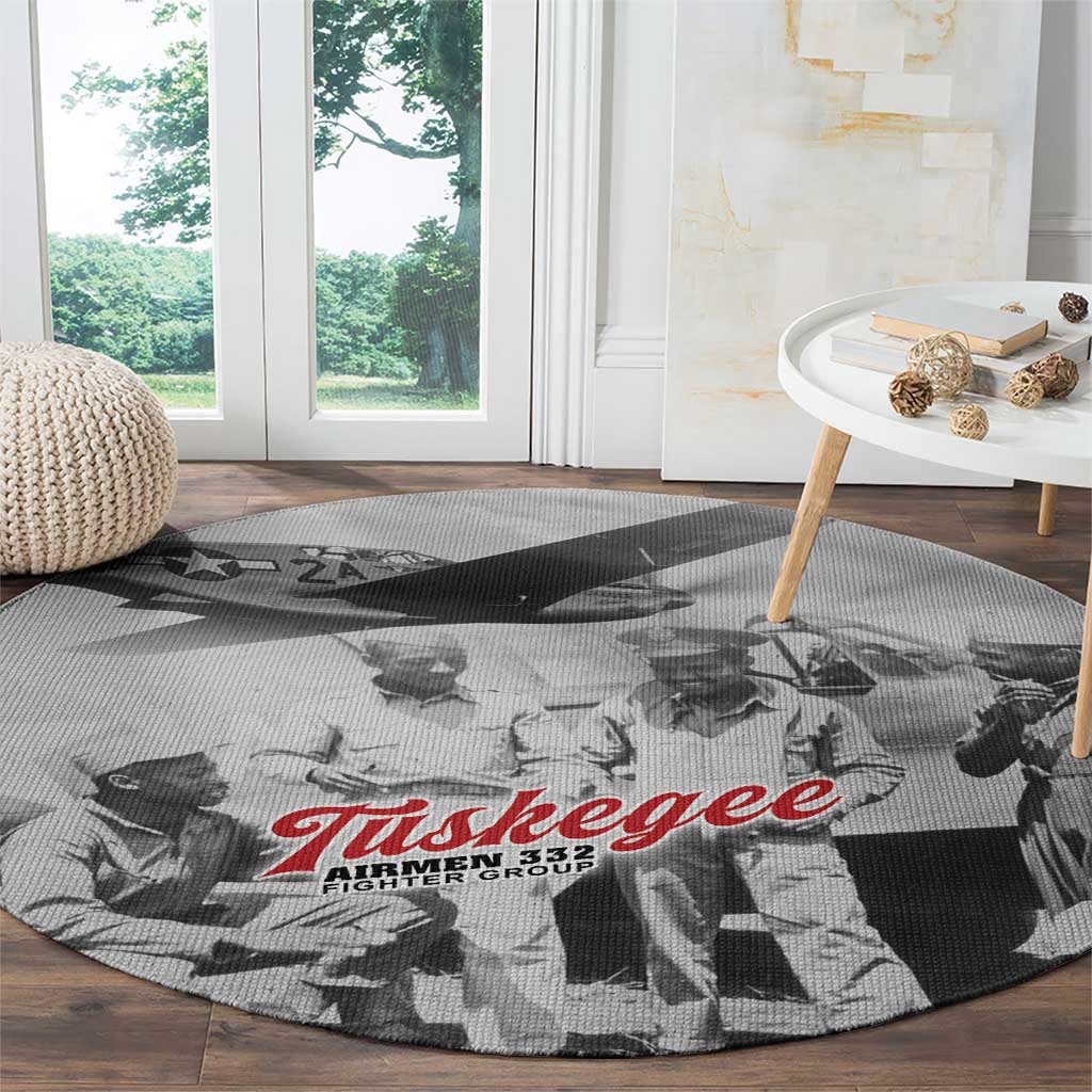 Tuskegee Airmen 332nd Fighter Group Round Carpet Vintage-style War - Wonder Print Shop