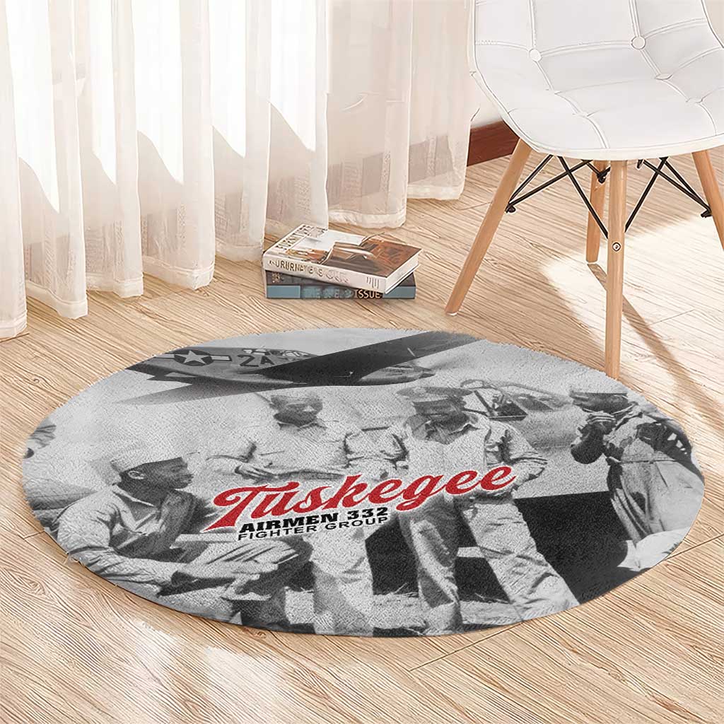 Tuskegee Airmen 332nd Fighter Group Round Carpet Vintage-style War - Wonder Print Shop