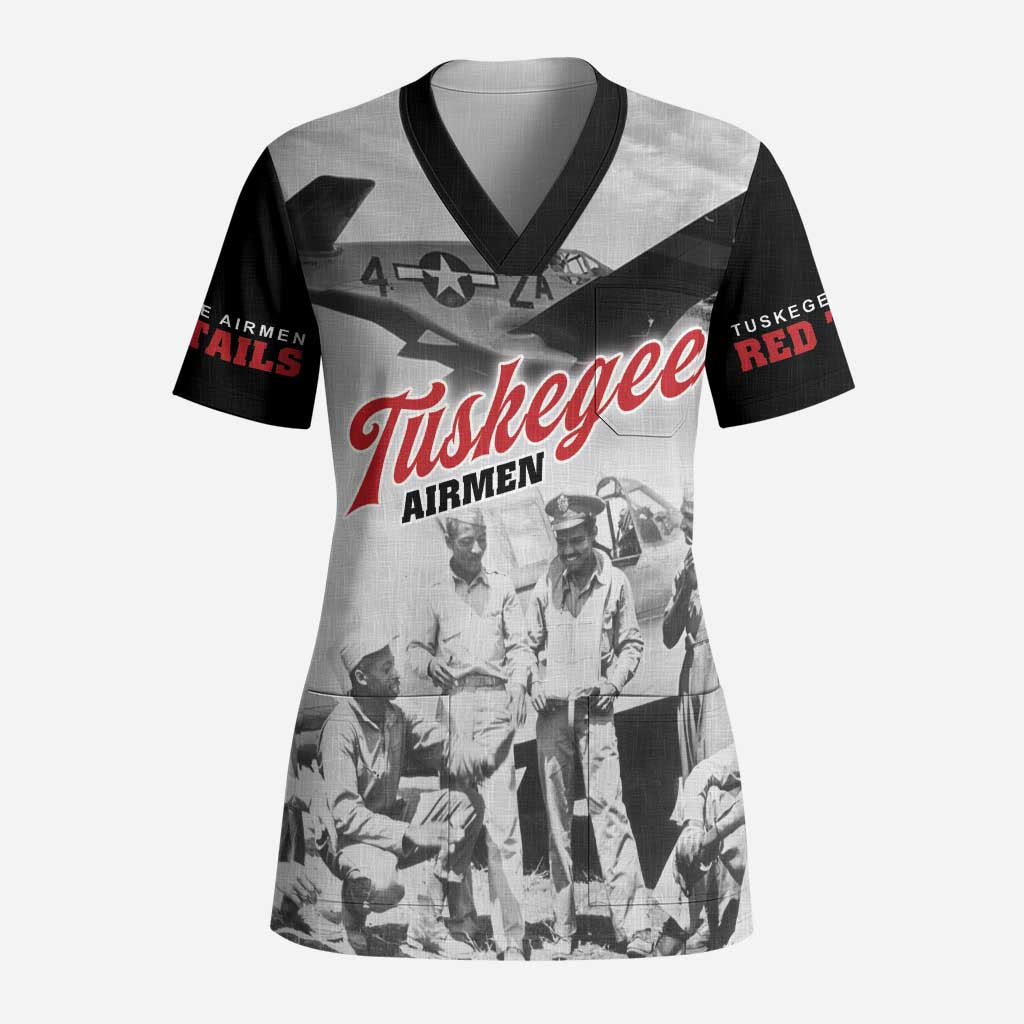 Tuskegee Airmen 332nd Fighter Group Scrub Top Vintage-style War - Wonder Print Shop