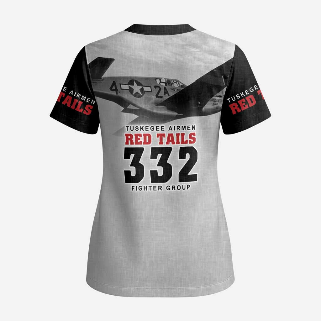 Tuskegee Airmen 332nd Fighter Group Scrub Top Vintage-style War - Wonder Print Shop