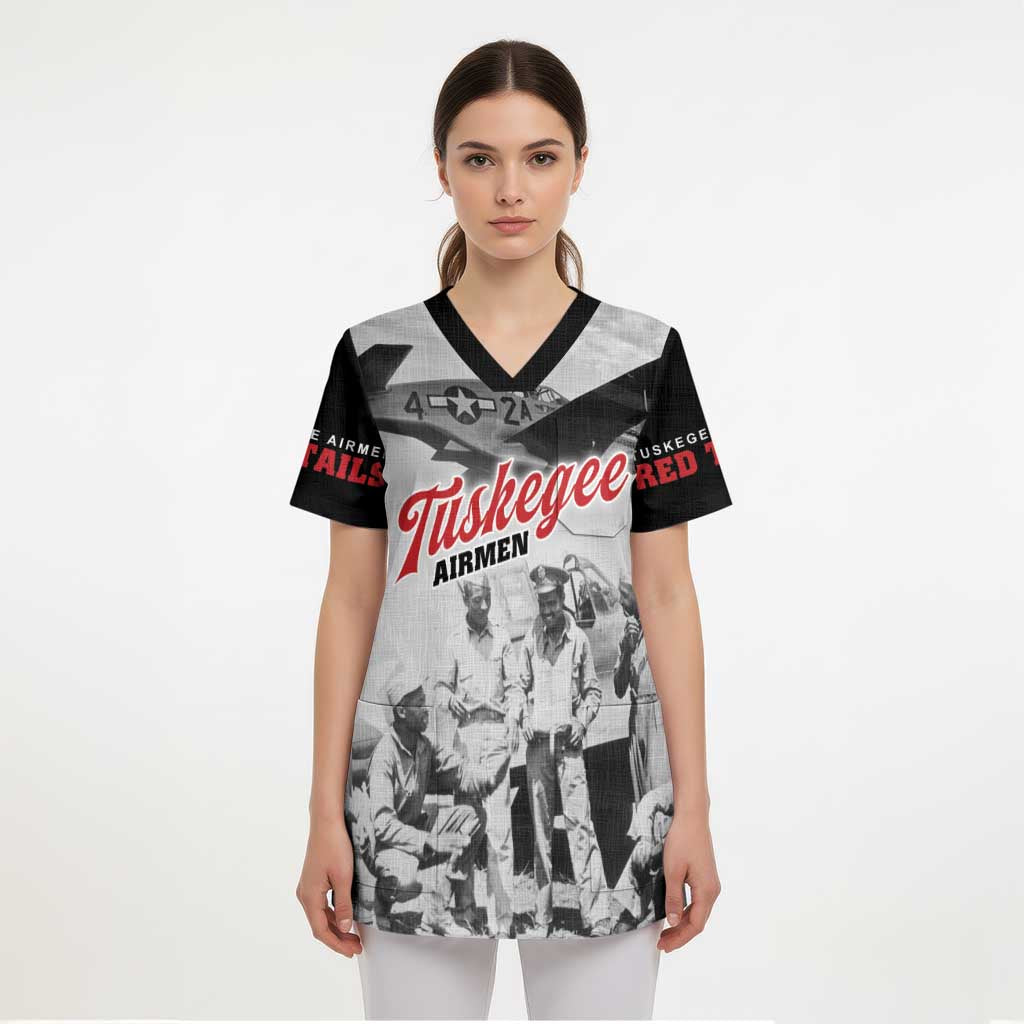 Tuskegee Airmen 332nd Fighter Group Scrub Top Vintage-style War - Wonder Print Shop