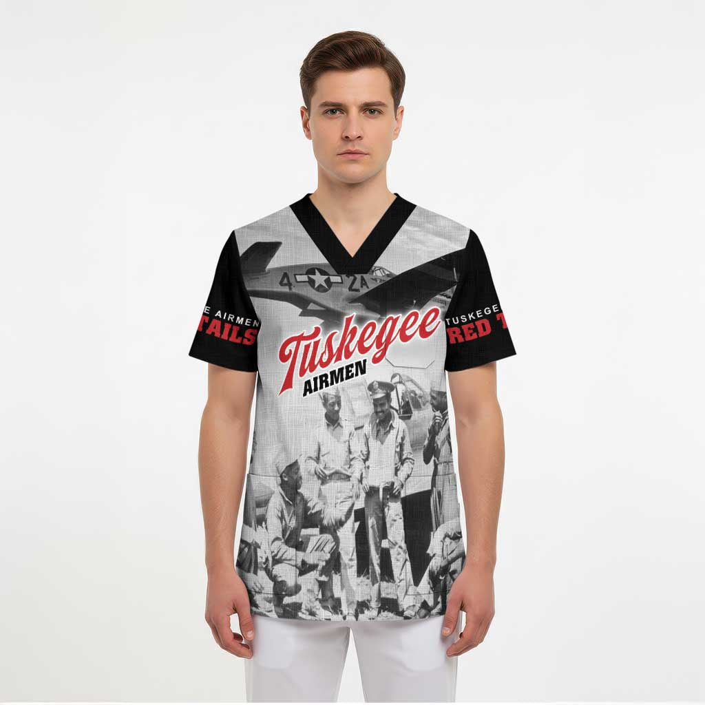 Tuskegee Airmen 332nd Fighter Group Scrub Top Vintage-style War - Wonder Print Shop