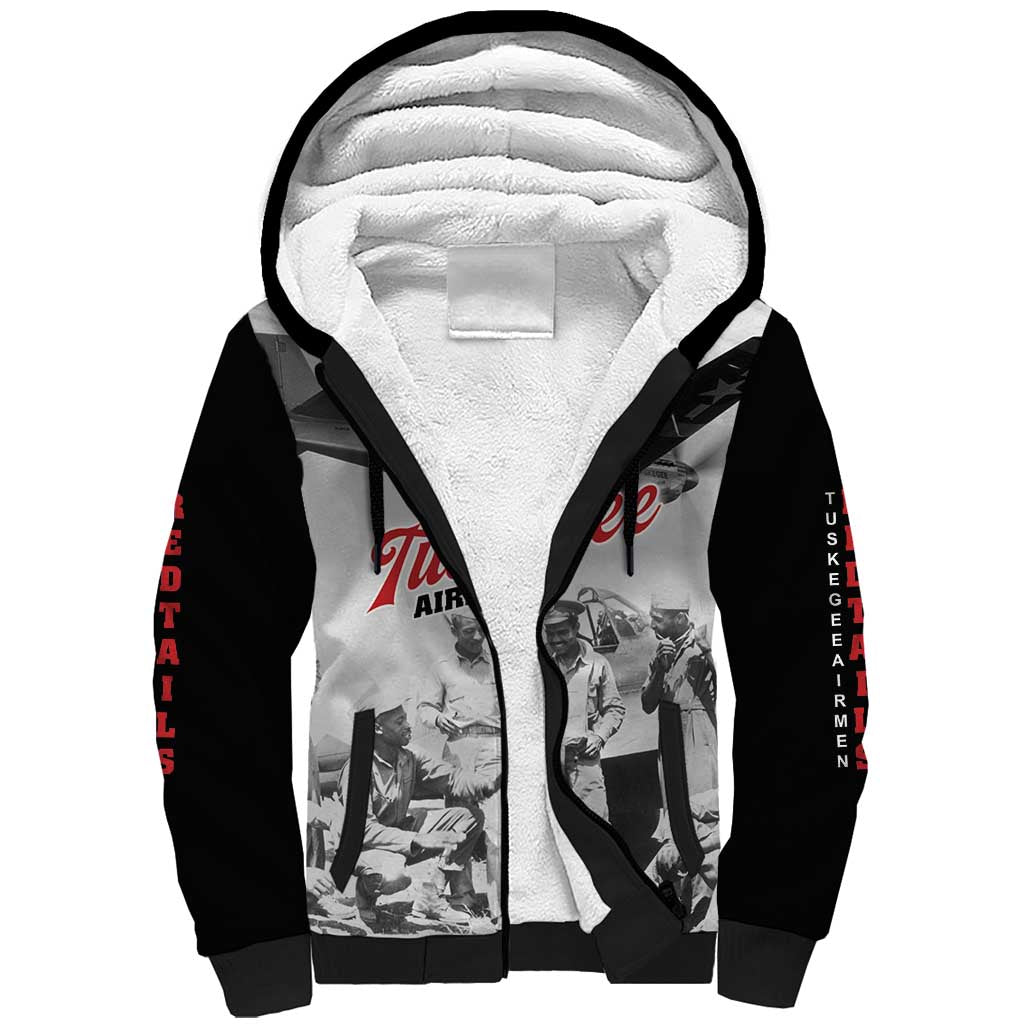 Tuskegee Airmen 332nd Fighter Group Sherpa Hoodie Vintage-style War - Wonder Print Shop