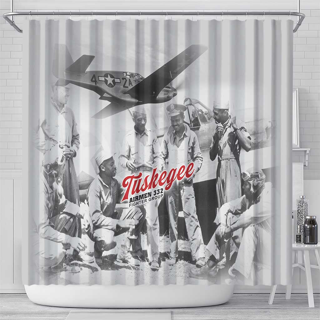 Tuskegee Airmen 332nd Fighter Group Shower Curtain Vintage-style War - Wonder Print Shop