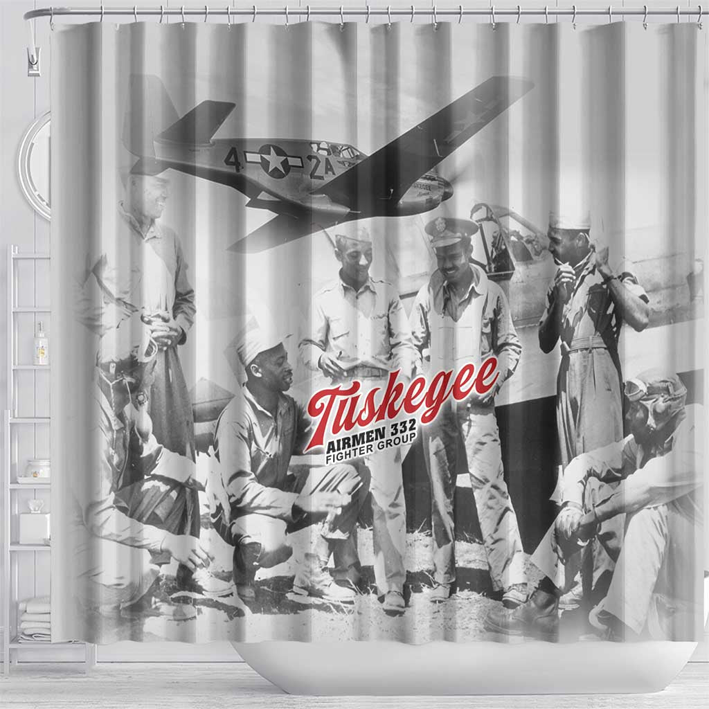 Tuskegee Airmen 332nd Fighter Group Shower Curtain Vintage-style War - Wonder Print Shop