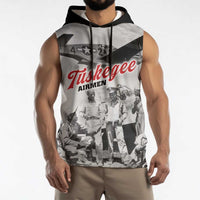 Tuskegee Airmen 332nd Fighter Group Sleeveless Hoodie Vintage-style War - Wonder Print Shop