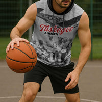 Tuskegee Airmen 332nd Fighter Group Sleeveless Hoodie Vintage-style War - Wonder Print Shop