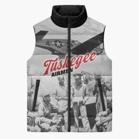 Tuskegee Airmen 332nd Fighter Group Sleeveless Puffer Jacket Vintage-style War - Wonder Print Shop