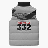 Tuskegee Airmen 332nd Fighter Group Sleeveless Puffer Jacket Vintage-style War - Wonder Print Shop