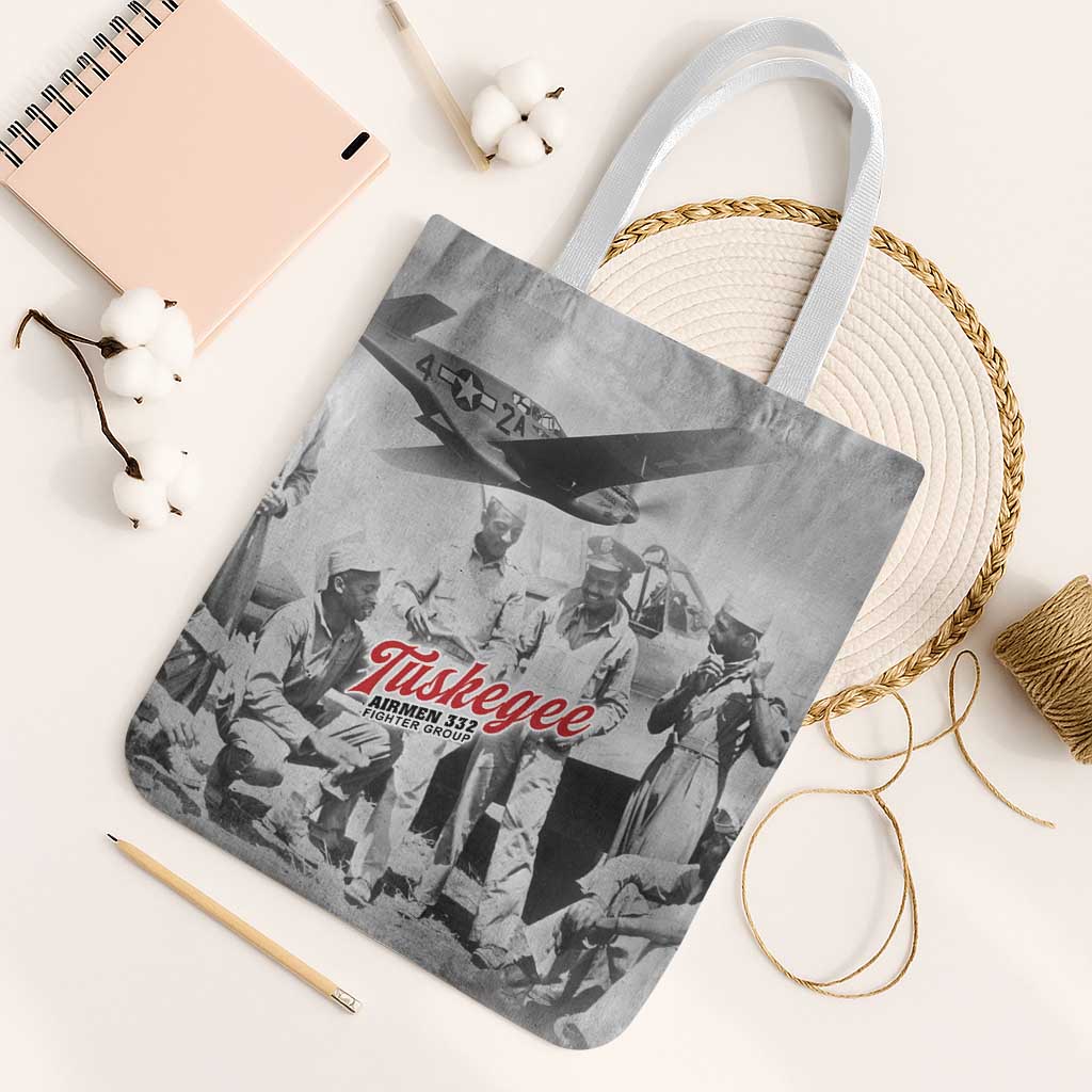 Tuskegee Airmen 332nd Fighter Group Tote Bag Vintage-style War - Wonder Print Shop