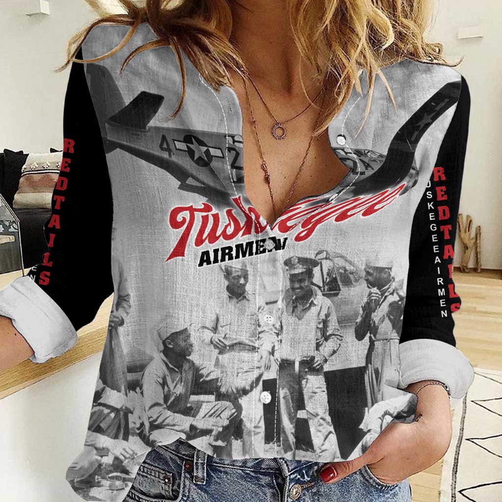 Tuskegee Airmen 332nd Fighter Group Women Casual Shirt Vintage-style War - Wonder Print Shop