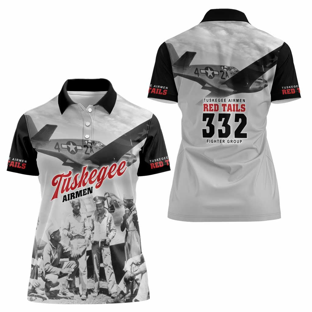 Tuskegee Airmen 332nd Fighter Group Women Polo Shirt Vintage-style War - Wonder Print Shop