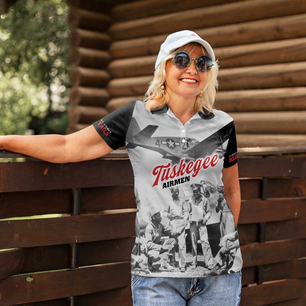 Tuskegee Airmen 332nd Fighter Group Women Polo Shirt Vintage-style War - Wonder Print Shop