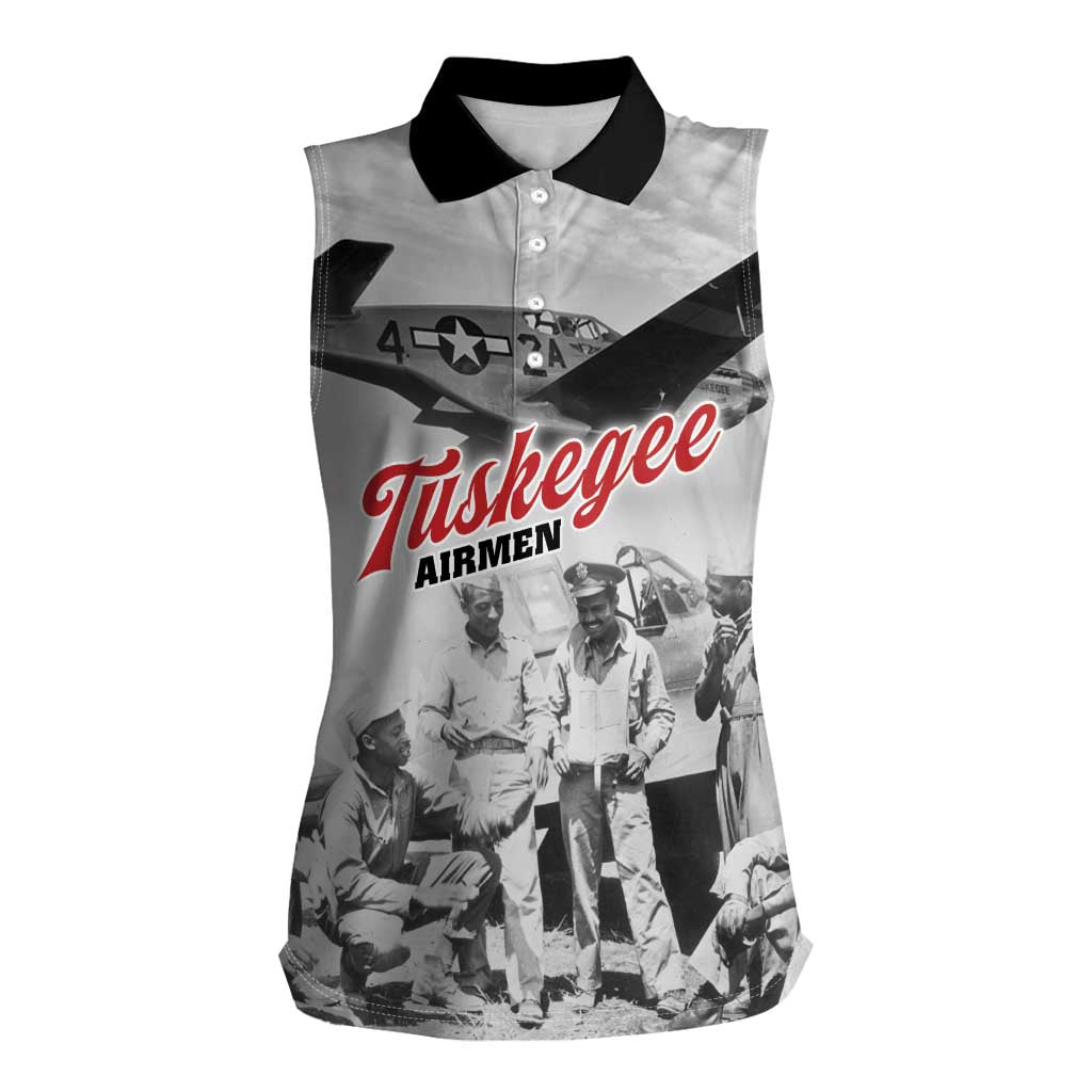 Tuskegee Airmen 332nd Fighter Group Women Sleeveless Polo Shirt Vintage-style War - Wonder Print Shop