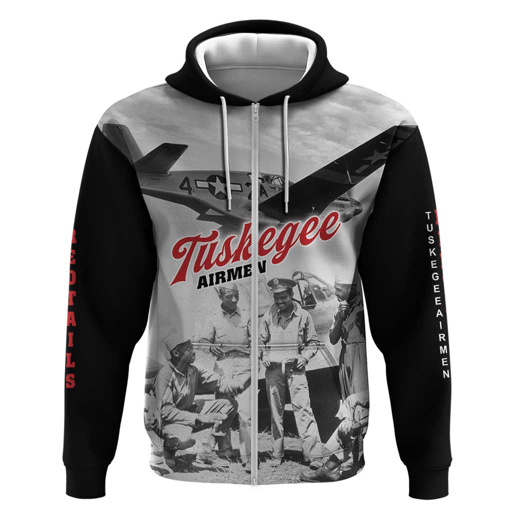 Tuskegee Airmen 332nd Fighter Group Zip Hoodie Vintage-style War - Wonder Print Shop