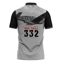 Tuskegee Airmen 332nd Fighter Group Zipper Polo Shirt Vintage-style War - Wonder Print Shop