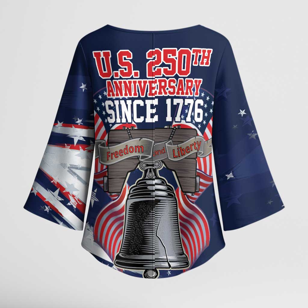 United States 250 Years of Independence Kimono Sleeve Blouse - Wonder Print Shop
