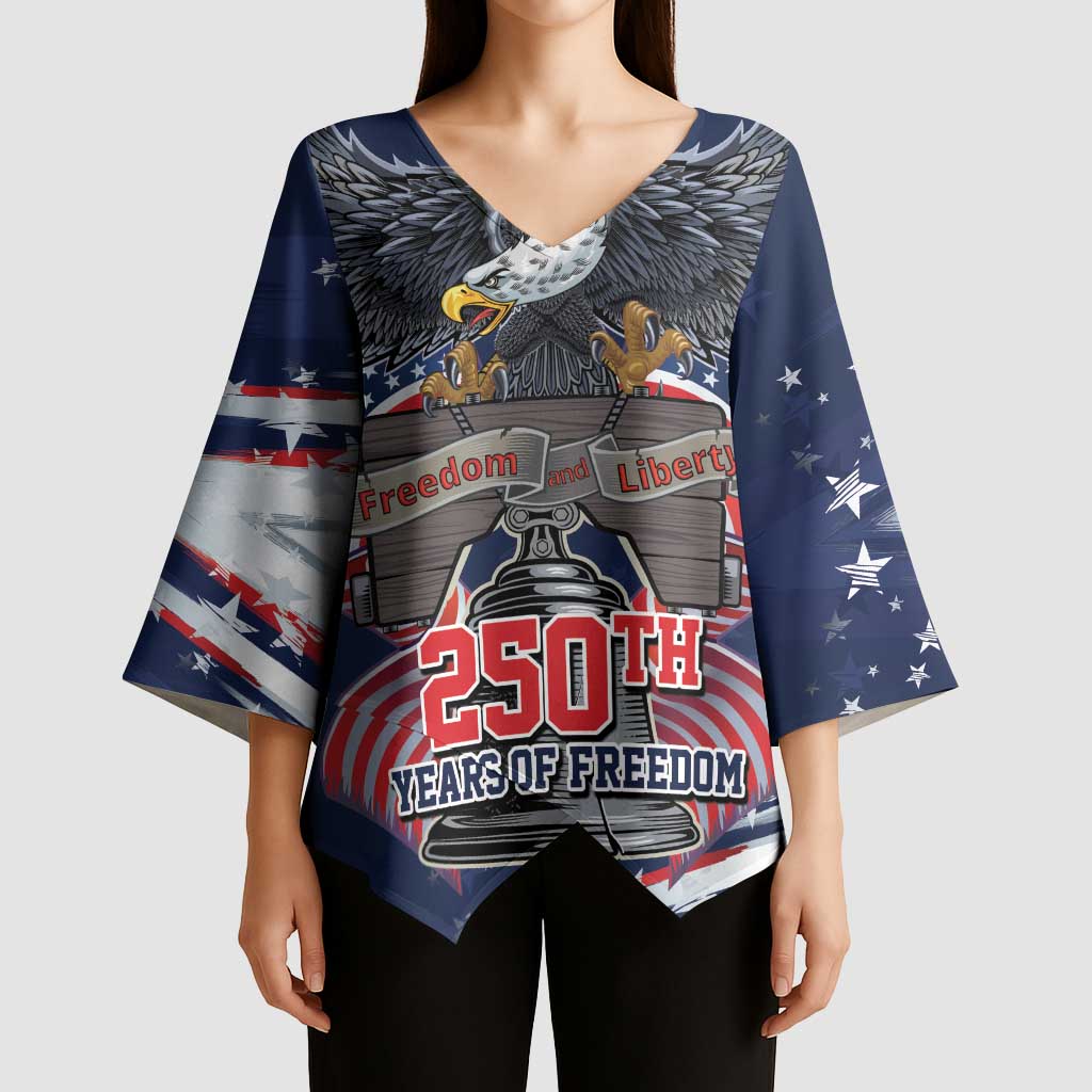 United States 250 Years of Independence Kimono Sleeve Blouse - Wonder Print Shop