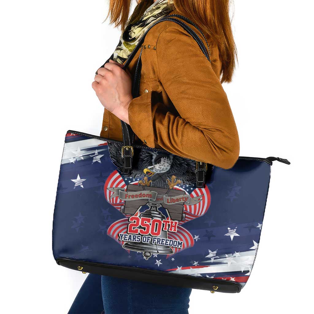 United States 250 Years of Independence Leather Tote Bag - Wonder Print Shop