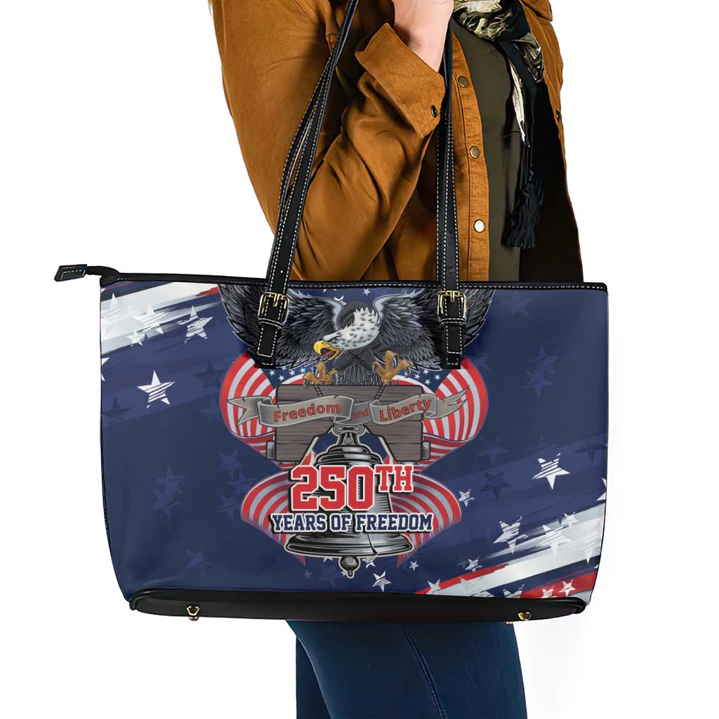 United States 250 Years of Independence Leather Tote Bag - Wonder Print Shop
