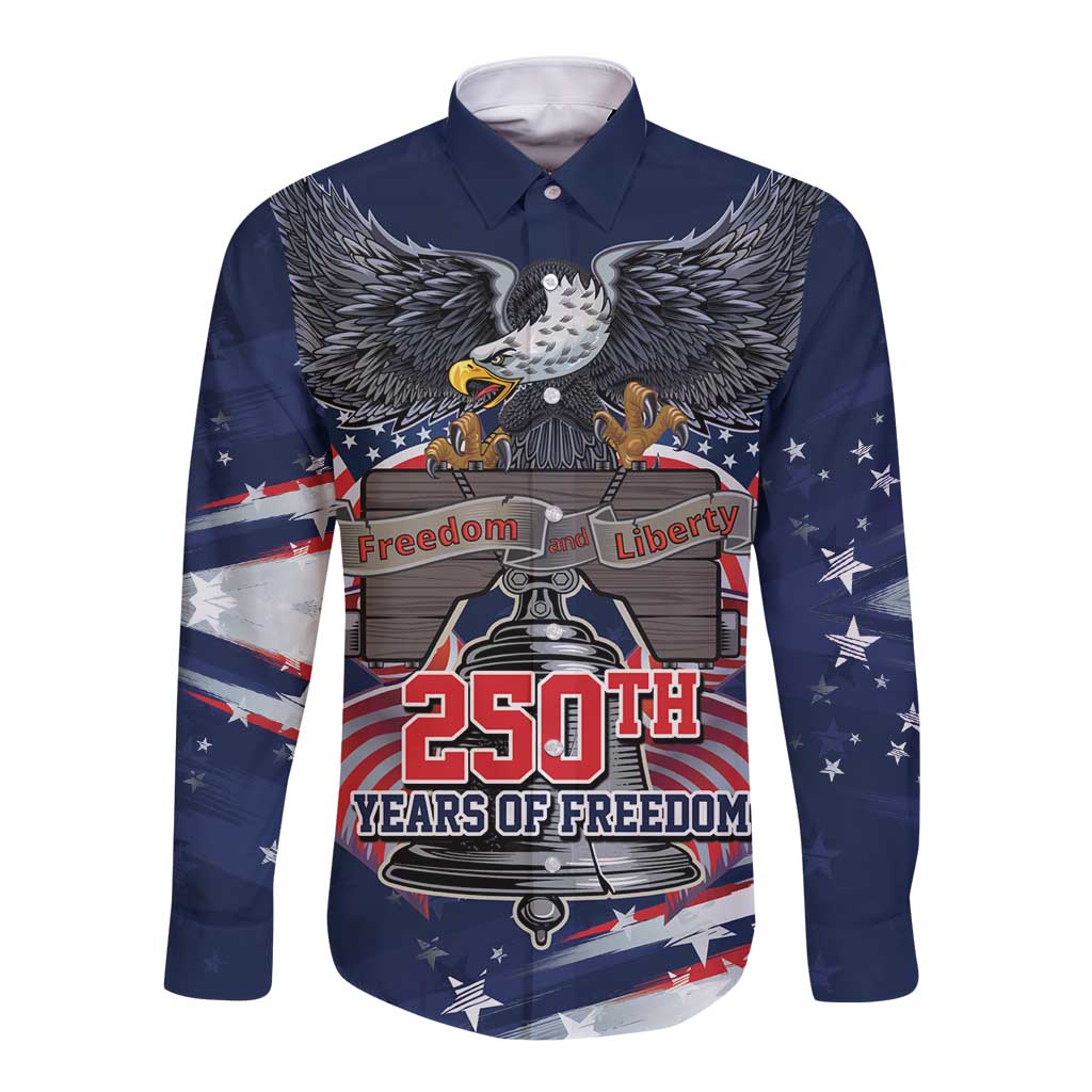 United States 250 Years of Independence Long Sleeve Button Shirt - Wonder Print Shop