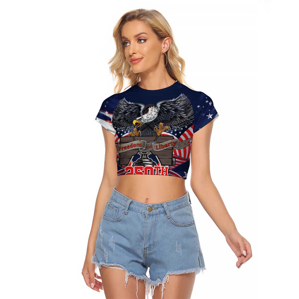 United States 250 Years of Independence Raglan Cropped T Shirt - Wonder Print Shop