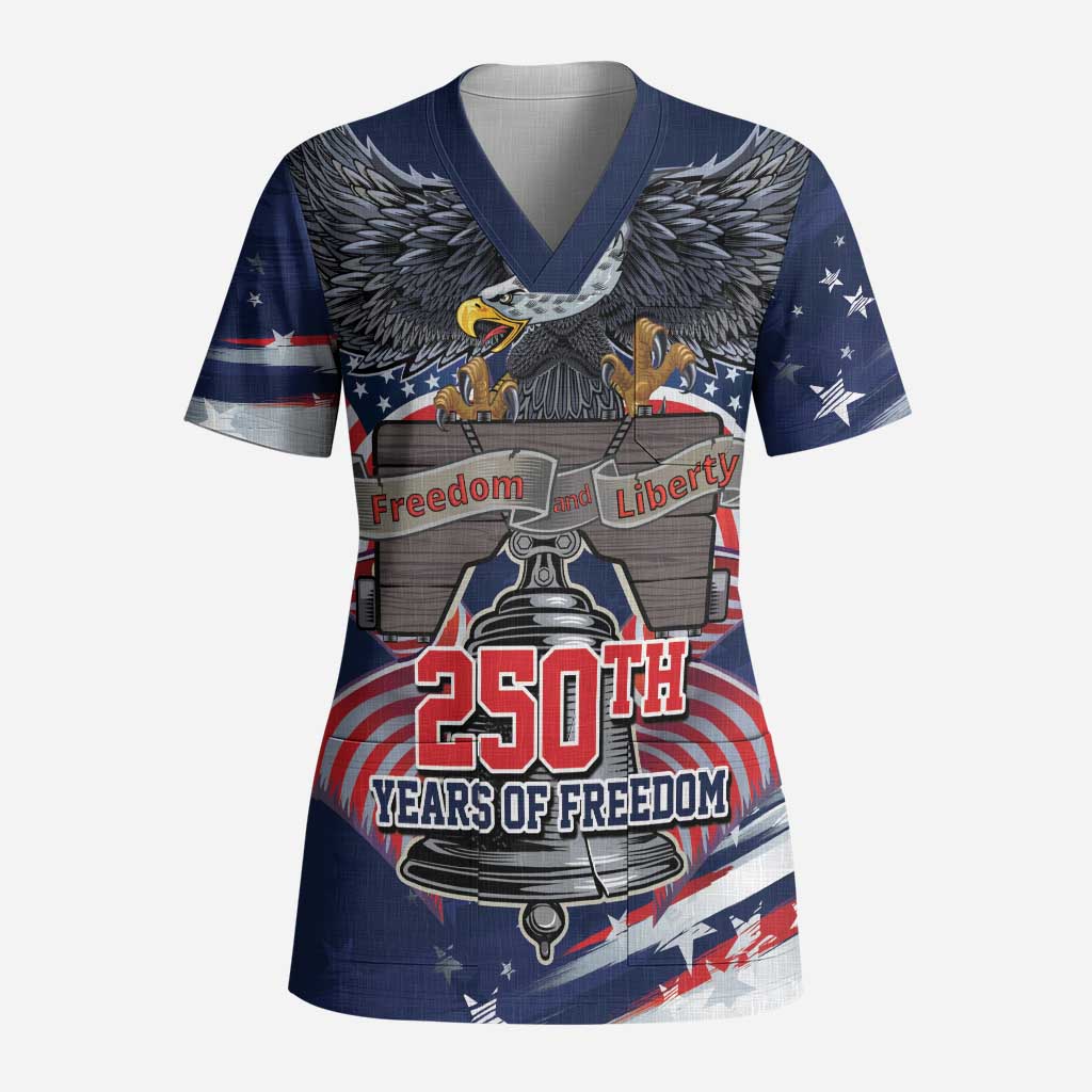 United States 250 Years of Independence Scrub Top - Wonder Print Shop