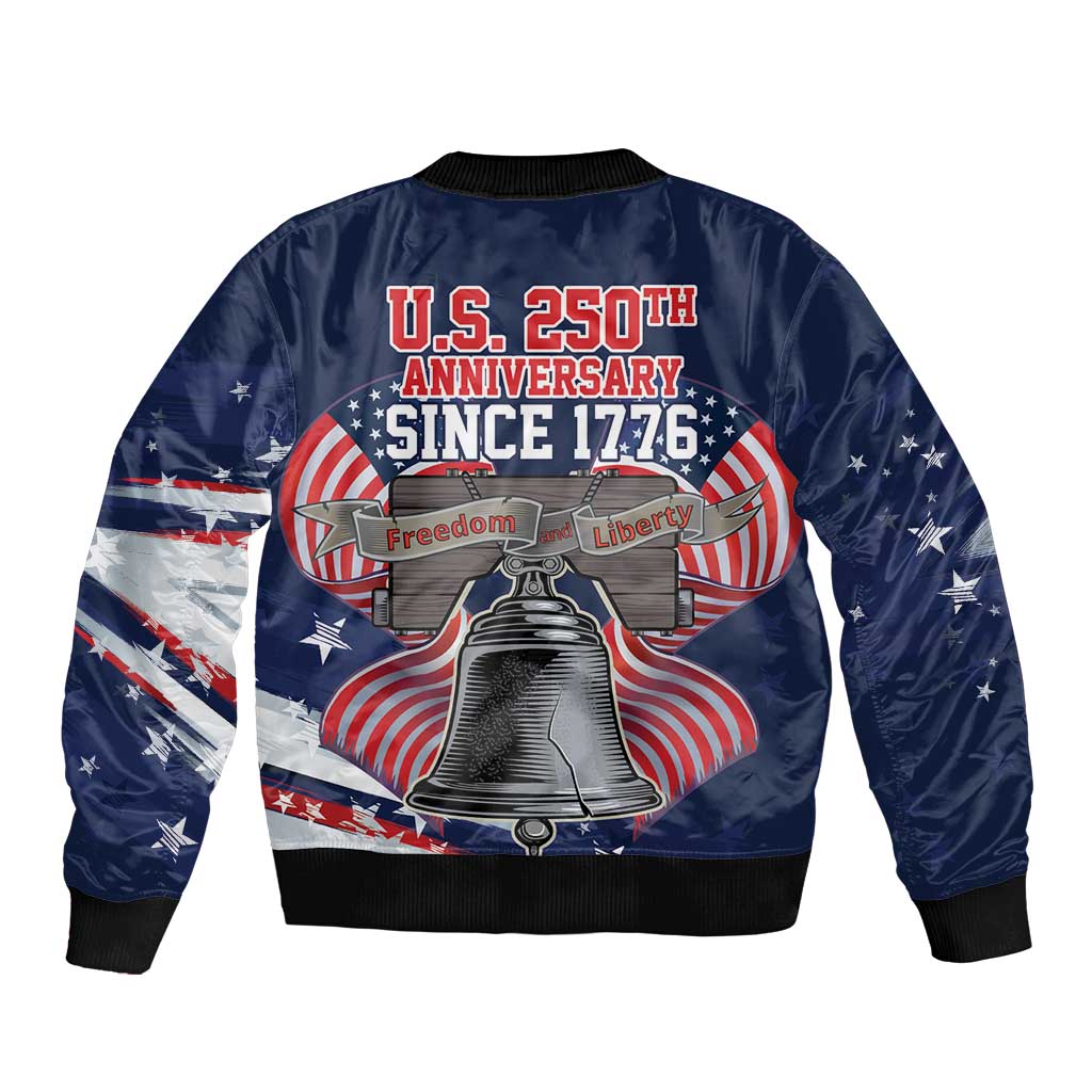 United States 250 Years of Independence Sleeve Zip Bomber Jacket - Wonder Print Shop