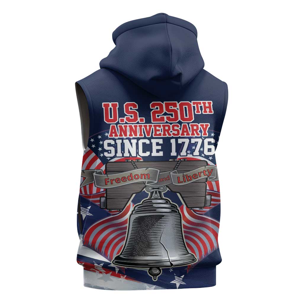 United States 250 Years of Independence Sleeveless Hoodie - Wonder Print Shop
