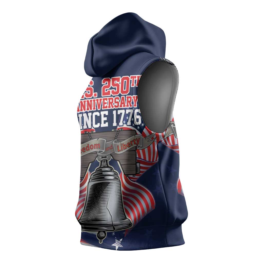 United States 250 Years of Independence Sleeveless Hoodie - Wonder Print Shop