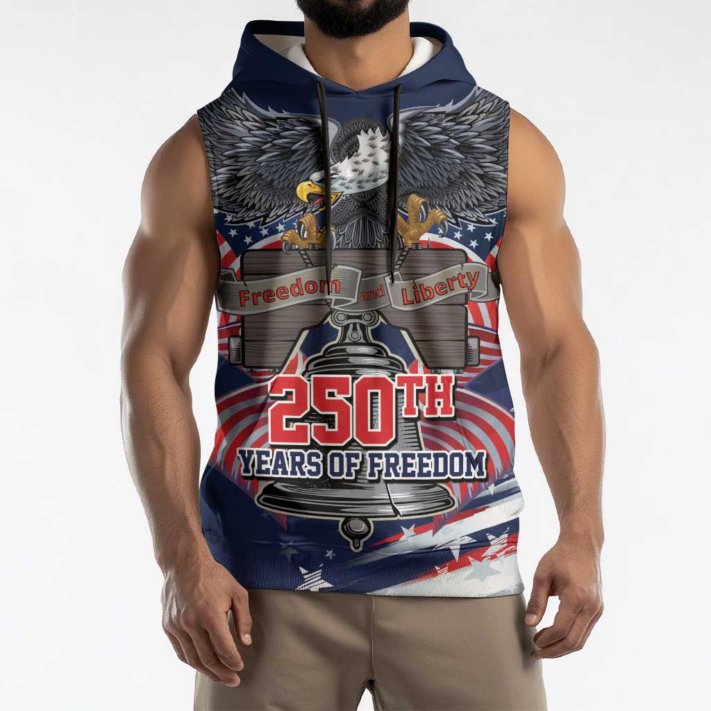 United States 250 Years of Independence Sleeveless Hoodie - Wonder Print Shop