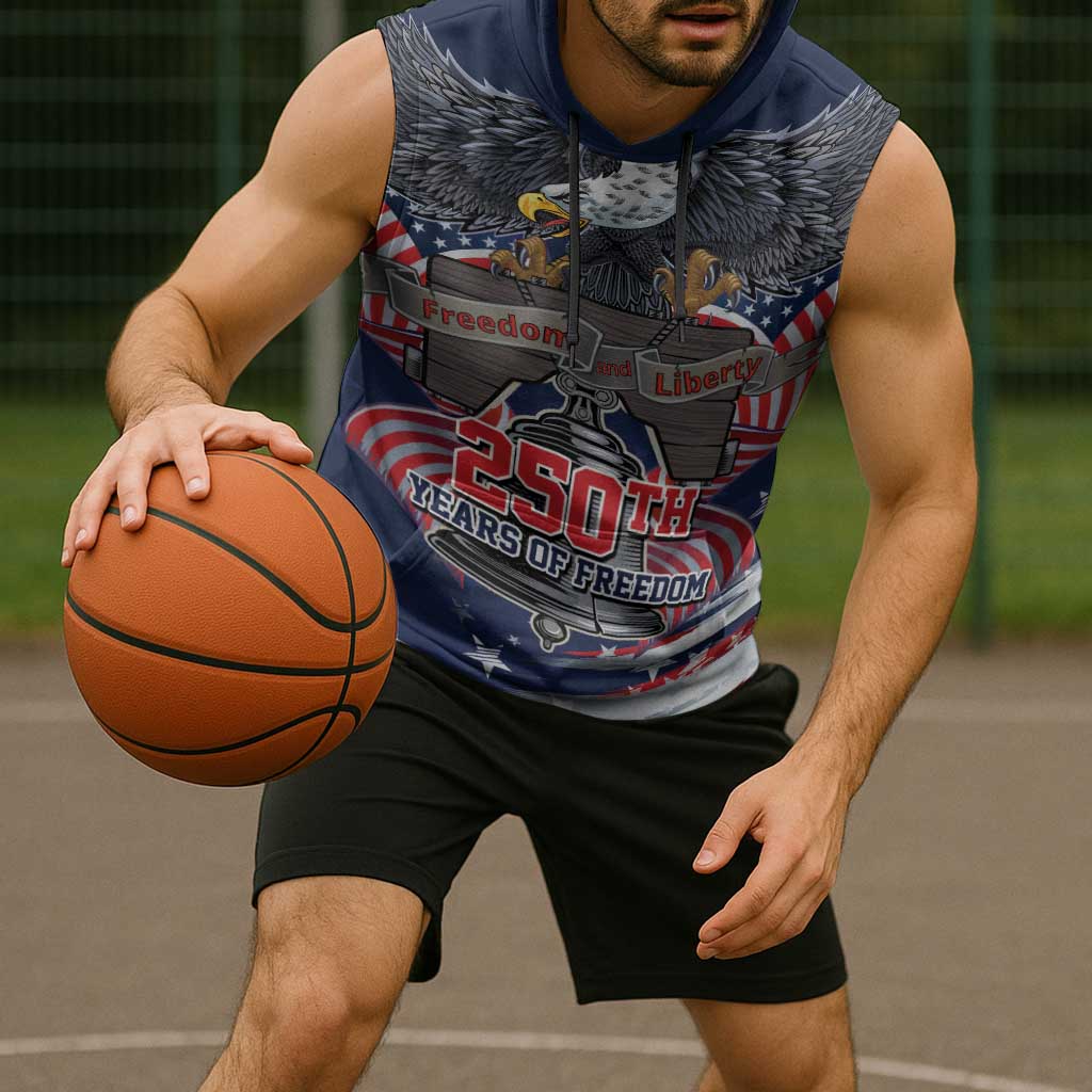 United States 250 Years of Independence Sleeveless Hoodie - Wonder Print Shop