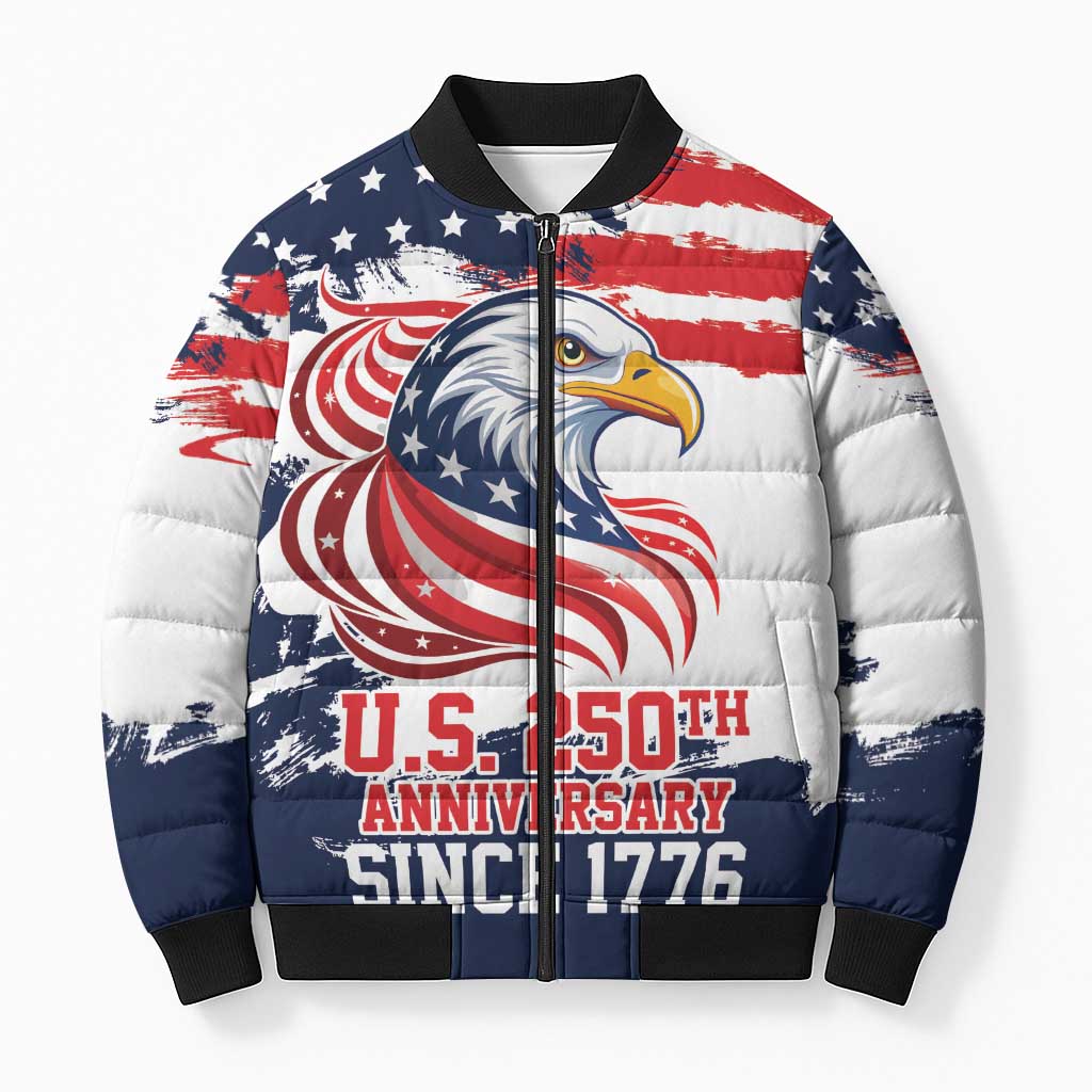 United States Honoring 250 Years of Liberty Bomber Puffer Jacket - Wonder Print Shop