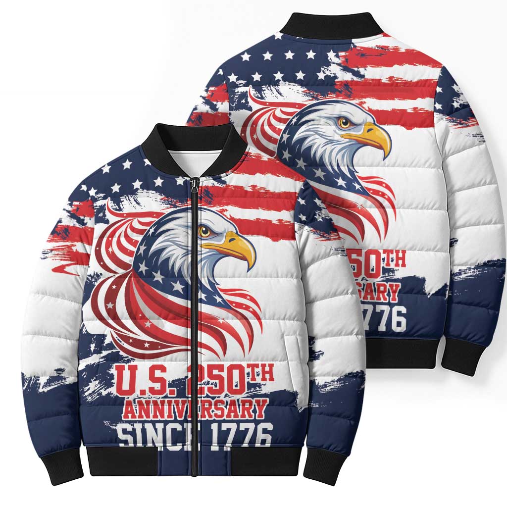 United States Honoring 250 Years of Liberty Bomber Puffer Jacket - Wonder Print Shop