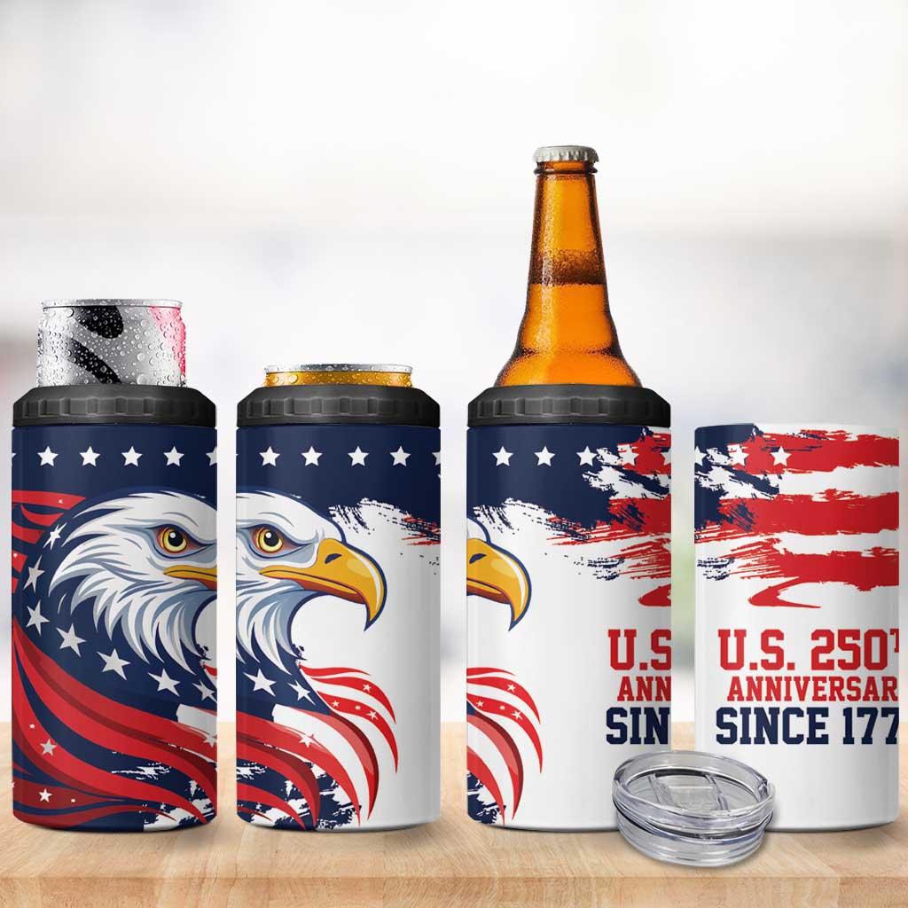 United States Honoring 250 Years of Liberty 4 in 1 Can Cooler Tumbler - Wonder Print Shop